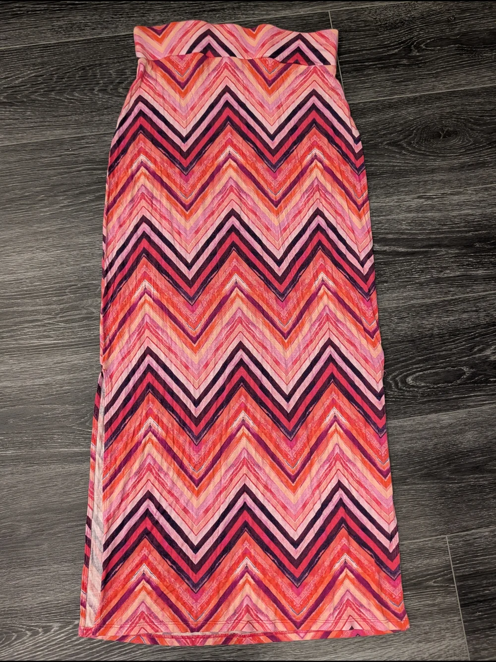 a.n.a Chevron Maxi Skirt in Pink, Purple and Coral